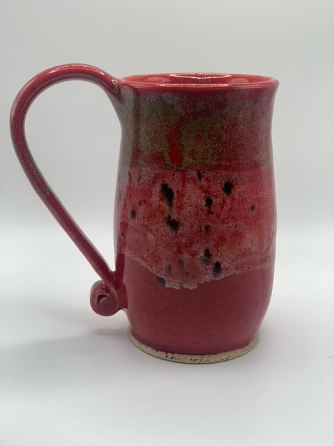 Mug - Red with Tall Handle