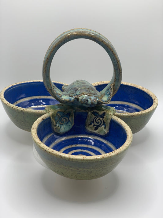 Bowls with Sea Turtle - 3 mini bowls with handle
